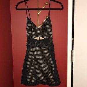 Nbd black lace mini dress xs